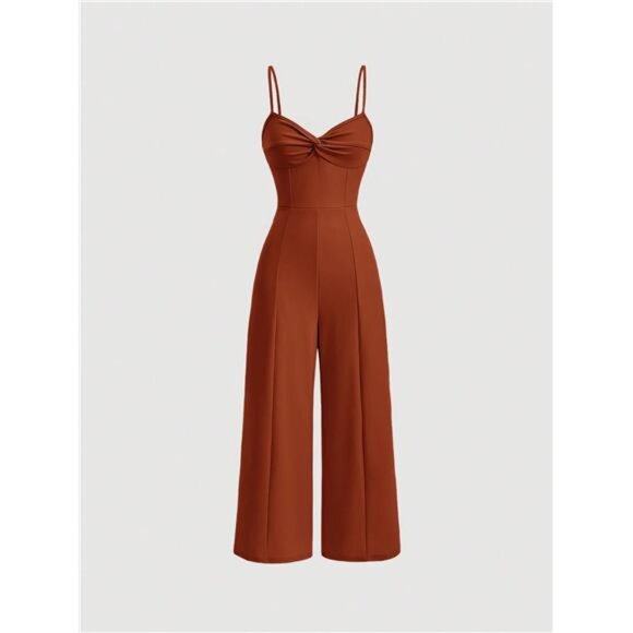 Knotted Detail Spaghetti Strap Jumpsuit
